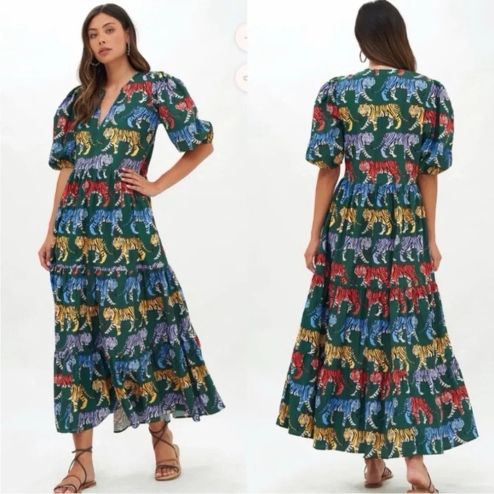Oliphant Tiger Print Maxi Dress - Picture 1 of 5